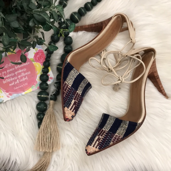 Ulla Johnson Tweed Leather Tassel Heel Sandals 37 - Picture 5 of 11